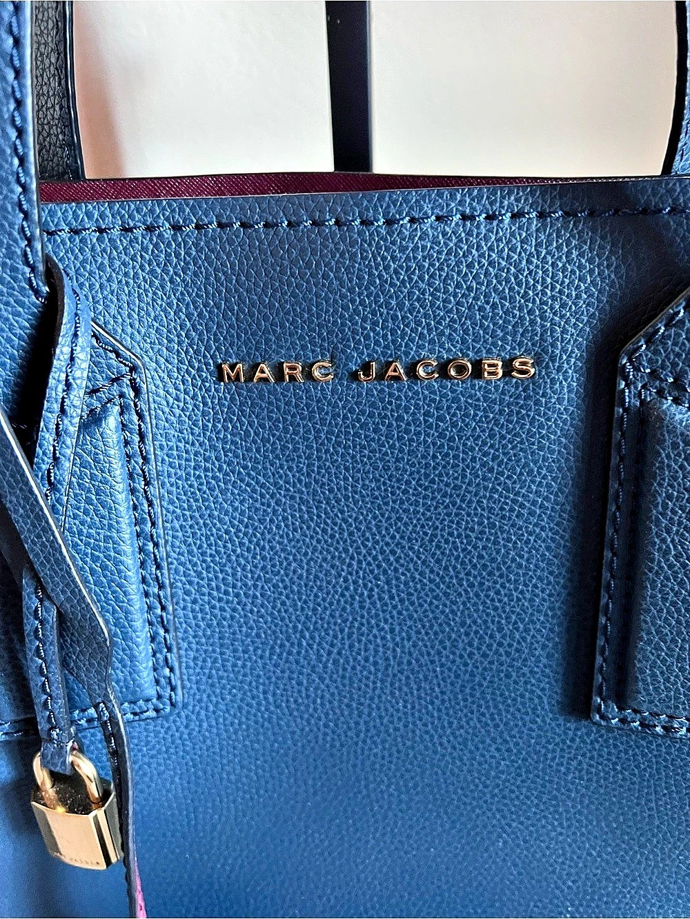 Marc Jacobs The Editor Leather Tote in Dark Teal & Red - Picture 5 of 13